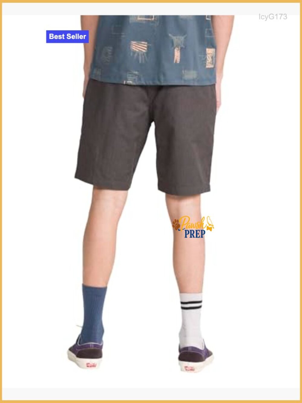 20" Inseam Chino Walk Shorts Flat Front Button Closure Fitted - Picture 6 of 7